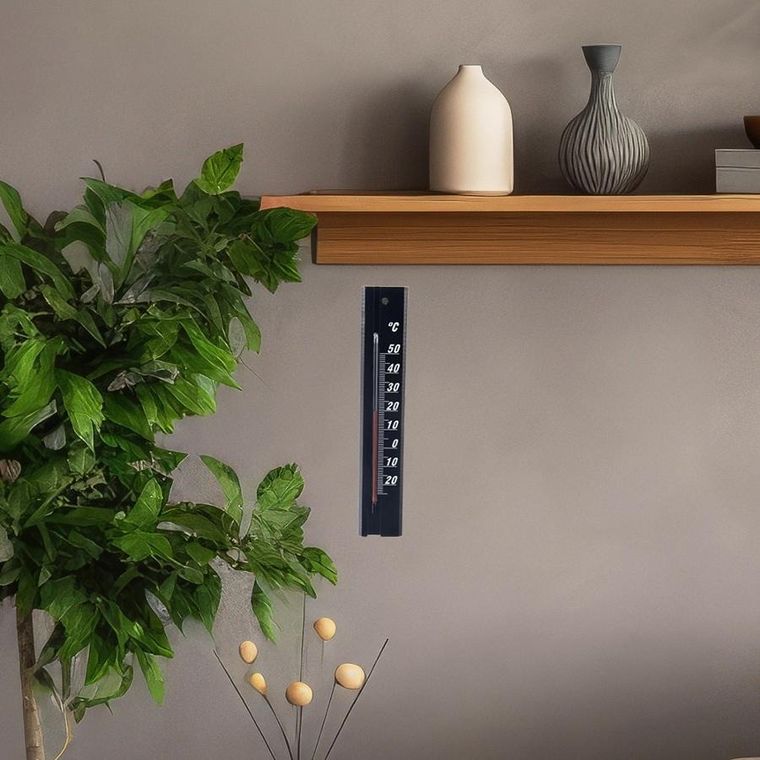 Orion, termometr uniwersalny, drewniany, czarny, 20 cm