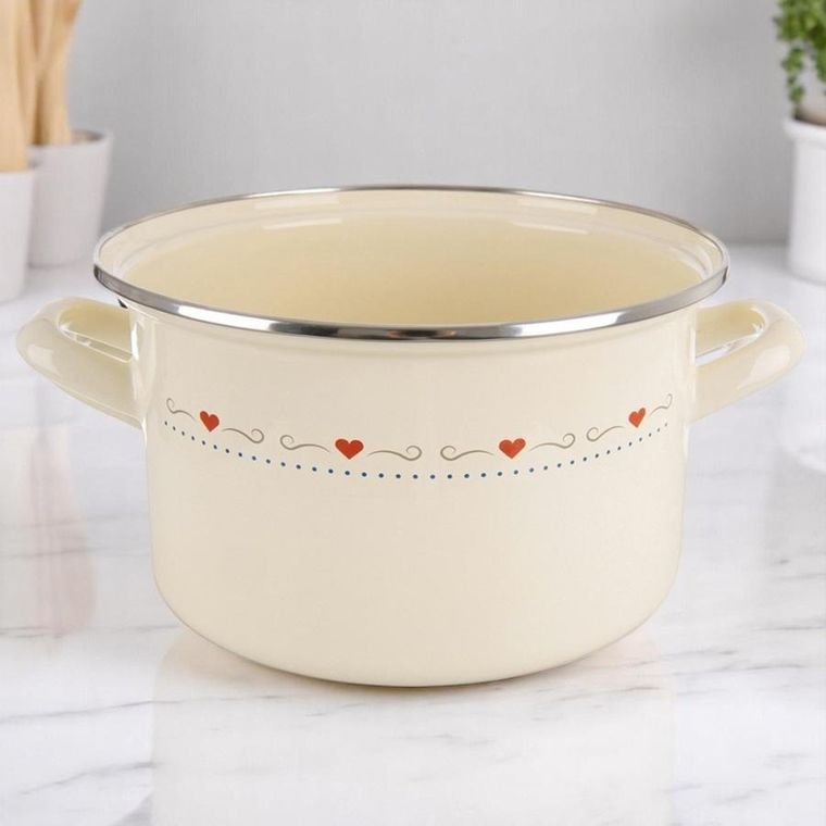 Orion, Tonca, garnek emaliowany, kremowy, 20 cm, 3 l