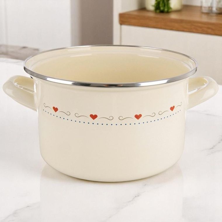 Orion, Tonca, garnek emaliowany, kremowy, 22 cm, 4 l