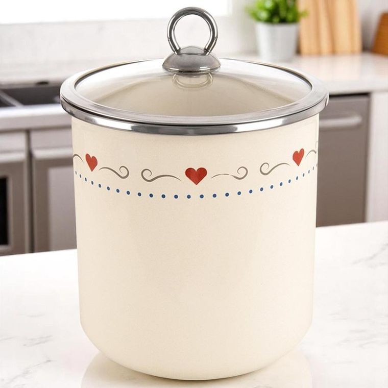 Orion, Tonca, pojemnik na żywność emaliowany z pokrywką szklaną, 1,4 l