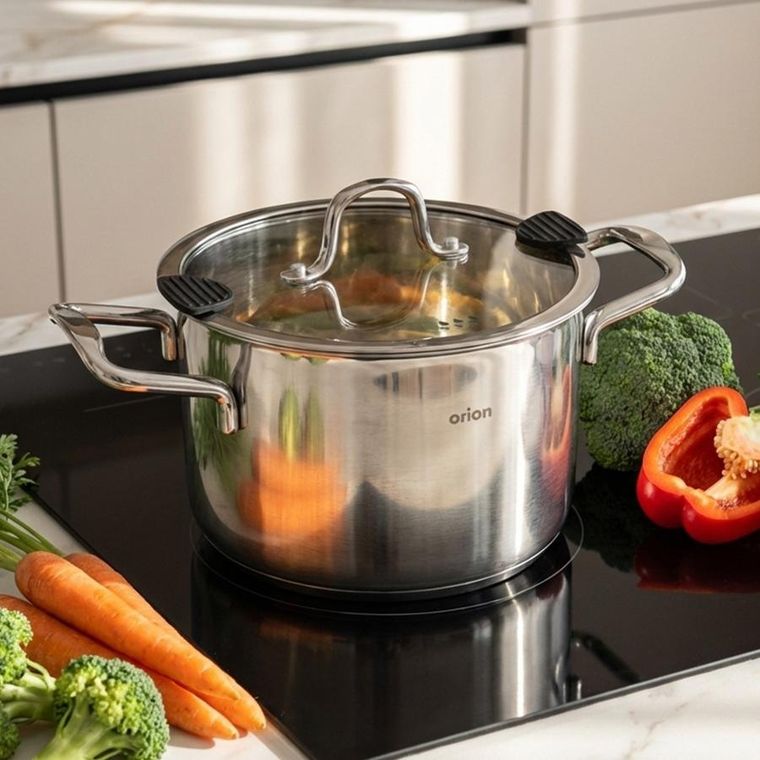Orion, Venice, garnek stalowy z pokrywką, 18 cm, 2,3l