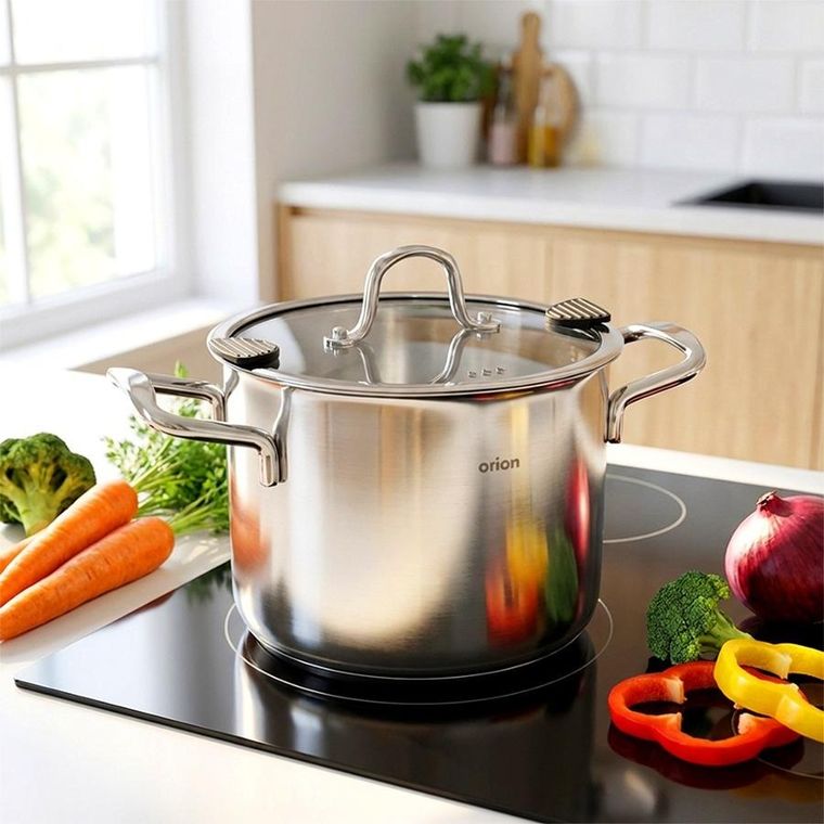 Orion, Venice, garnek stalowy z pokrywką, 18 cm, 3,5l