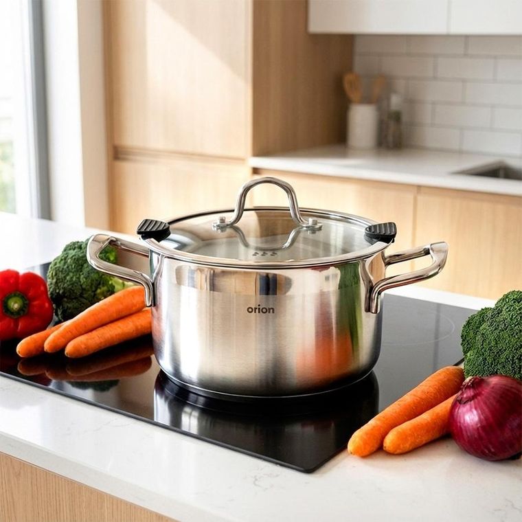 Orion, Venice, garnek stalowy z pokrywką, 22 cm, 4,3l