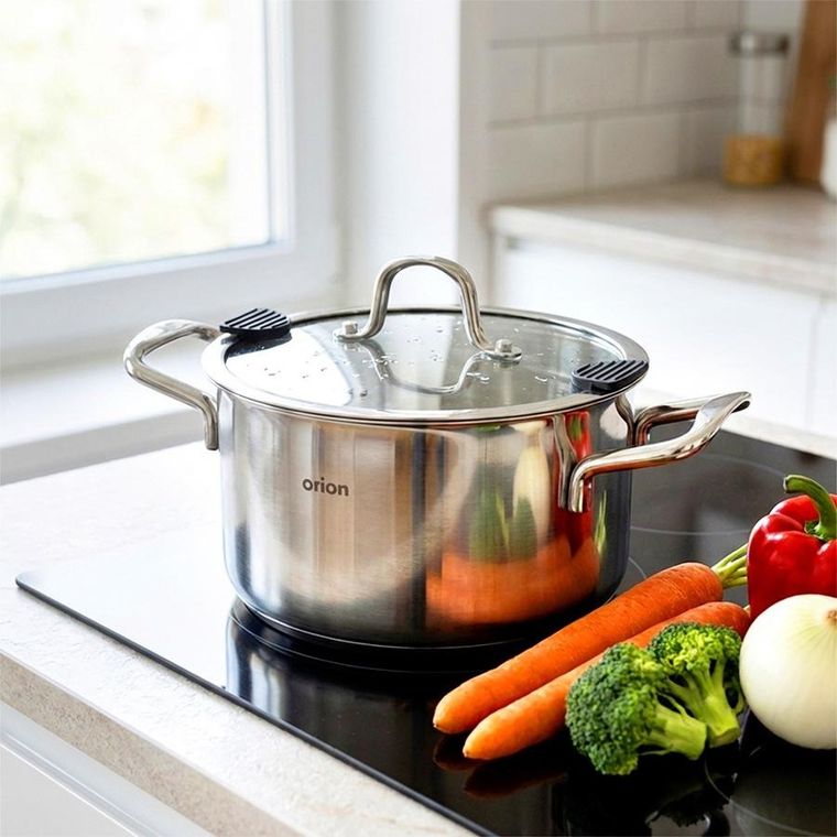 Orion, Venice, garnek stalowy z pokrywką, 24 cm, 6,2l
