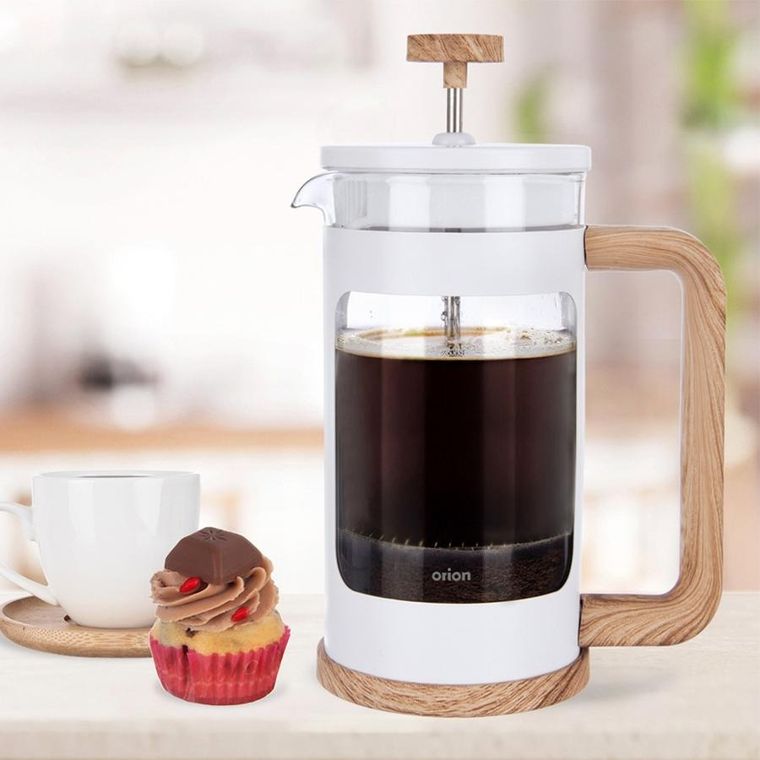 Orion, Whiteline, zaparzacz tłokowy do kawy i herbaty szklany, 1 l