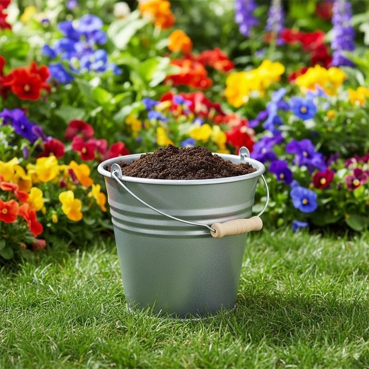 Orion, wiadro plastikowe, szare, 7l