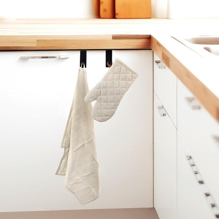 Orion, wieszak na drzwi, metalowy, czarny, 3-5-8 cm, 2 szt.