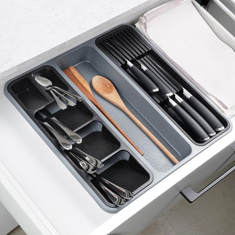 Orion, wkład na sztućce do szuflady, szary, 40-40 cm