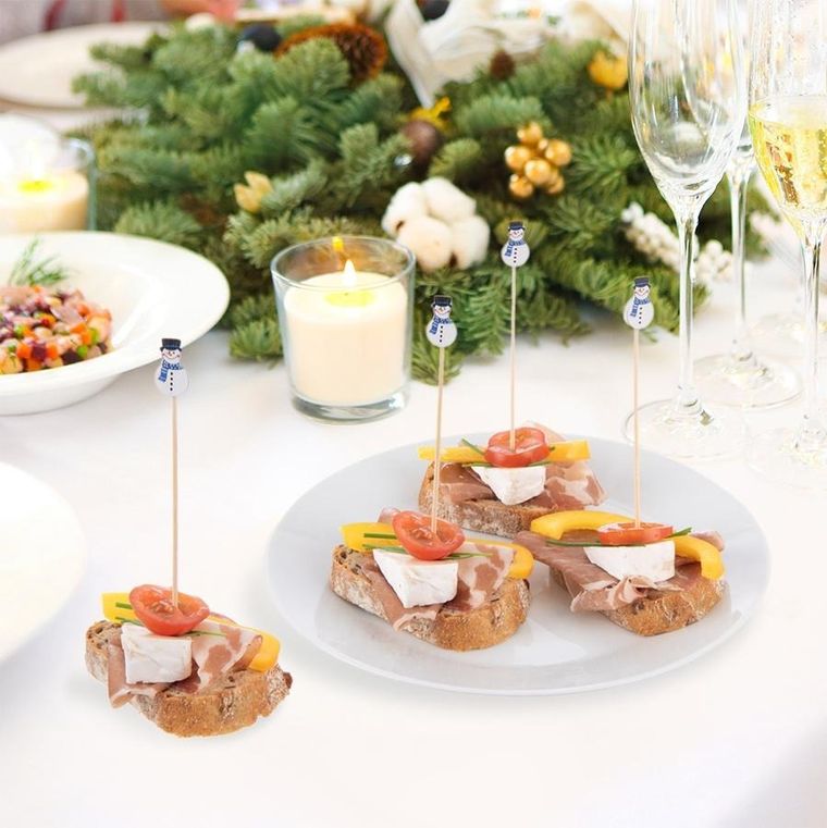 Orion, wykałaczki do przekąsek, bambusowe, bałwan, 13 cm, 20 szt.