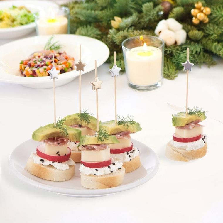 Orion, wykałaczki do przekąsek, bambusowe, gwiazdka, 12 cm, 20 szt.