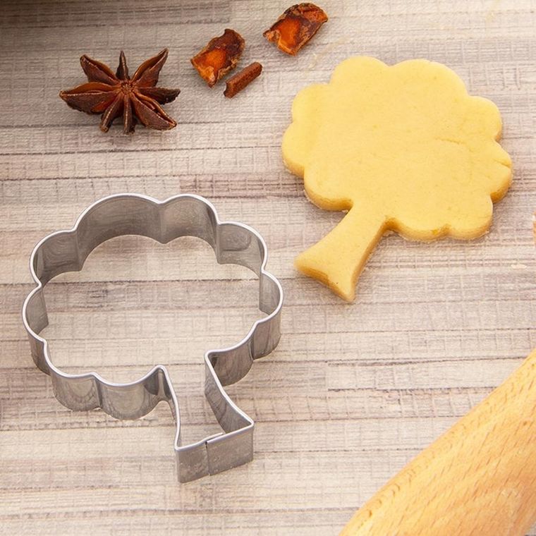 Orion, wykrawacz do ciastek, stalowy, drzewo, 6 cm