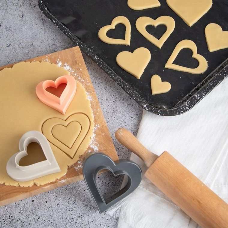 Orion, wykrawacze do ciastek, dwustronne, serce, 3 szt.