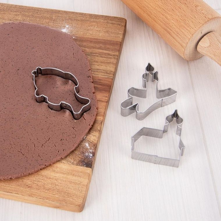 Orion, wykrawacze do ciastek, stalowe, 3 szt.