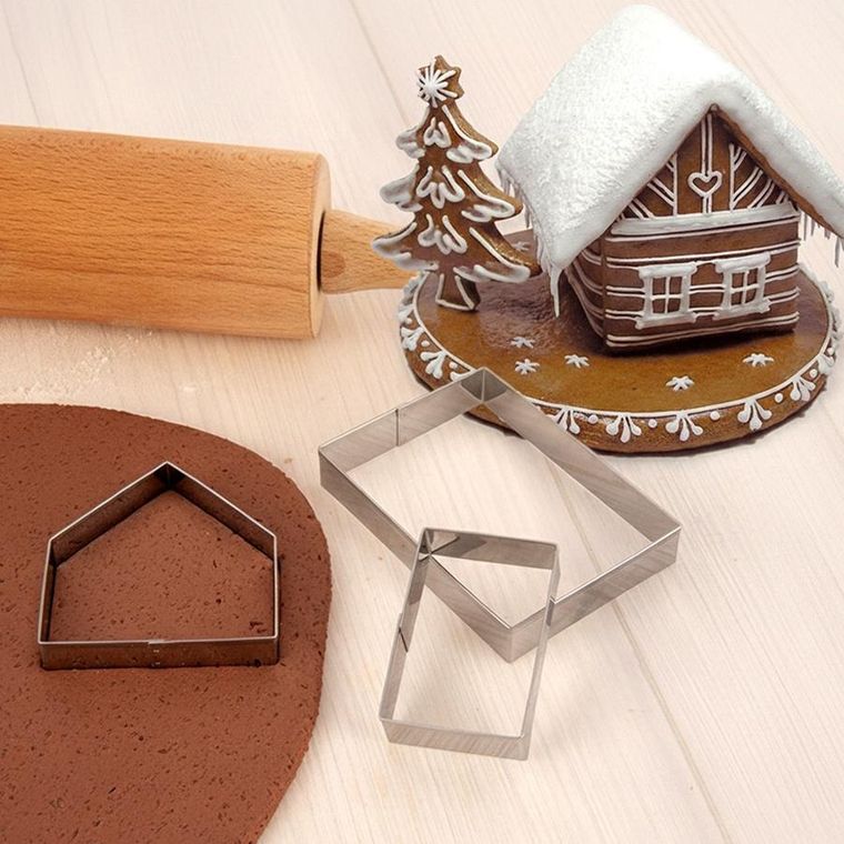 Orion, wykrawacze do ciastek, stalowe, domek z piernika, 3 szt.