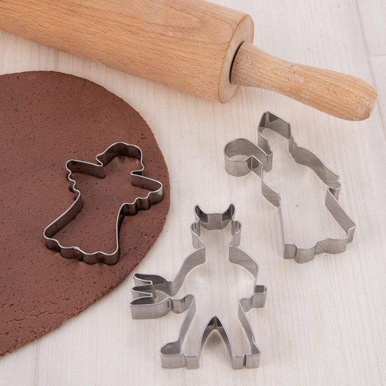 Orion, wykrawacze do ciastek, stalowy, diabeł, mikołaj, anioł, 3 szt.