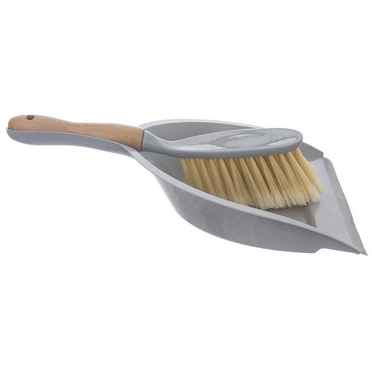 Orion, zmiotka z szufelką z gumą, szara bambusowa