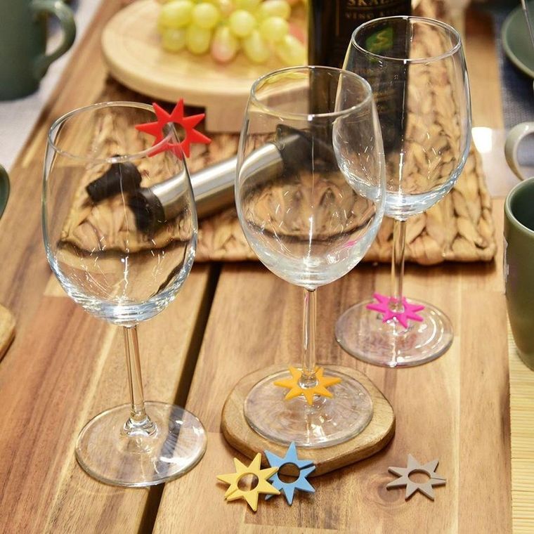 Orion, znaczniki na szklanki, kolorowe gwiazdy, 8 szt.