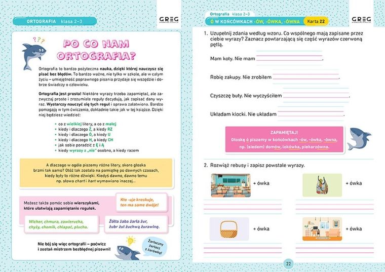 Ortografia. Karty pracy w szkole i w domu. Klasa 2-3