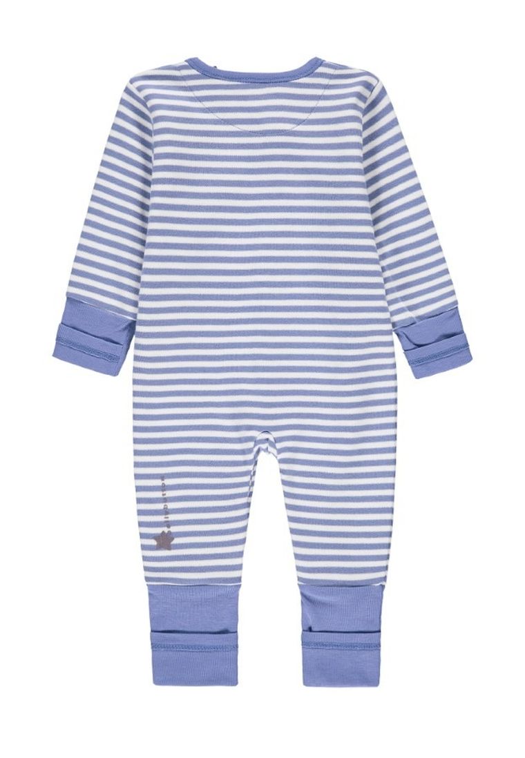 Pajac chłopięcy, bawełna organiczna, niebieski, paski, Bellybutton