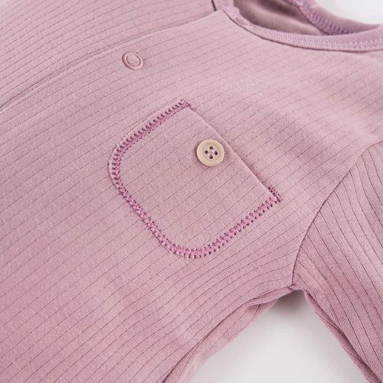 Pajac dziewczęcy, fioletowy, kieszonka, Eevi