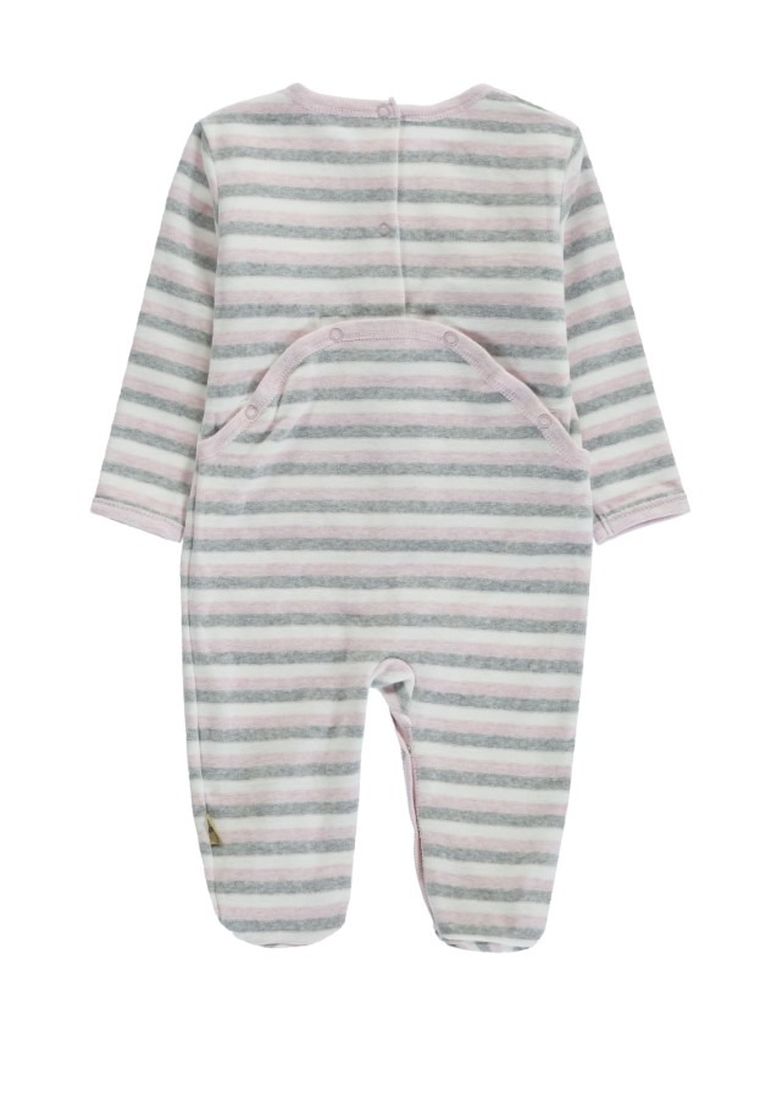 Pajac dziewczęcy, różowo-szary, Bellybutton