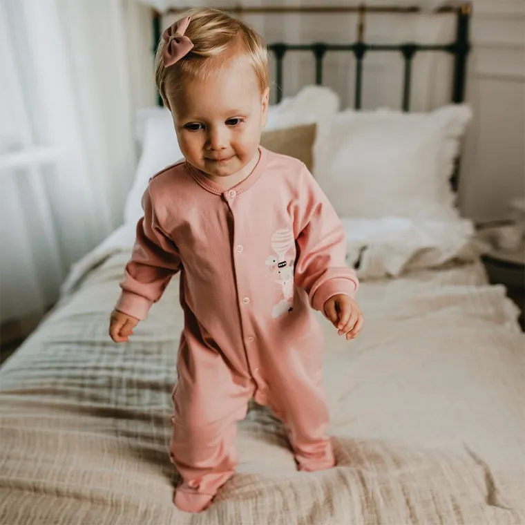 Pajac dziewczęcy, różowy, Eevi