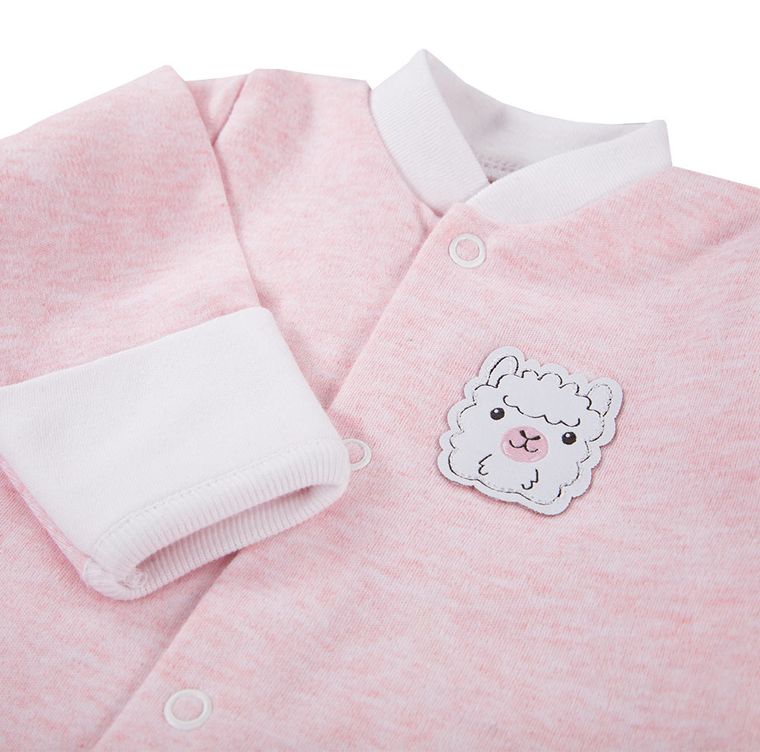 Pajac dziewczęcy, różowy, lama, Eevi