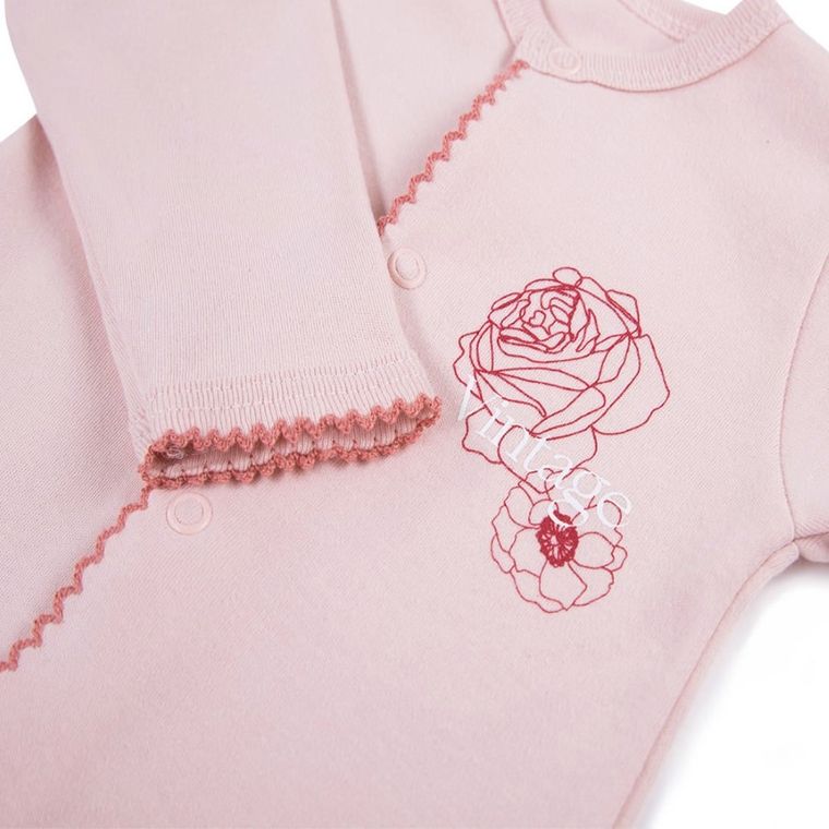 Pajac dziewczęcy, różowy, Vintage, Eevi