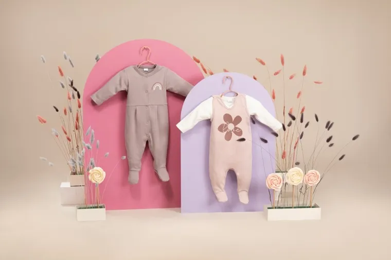 Pajac dziewczęcy, szary, tęcza, Pinokio