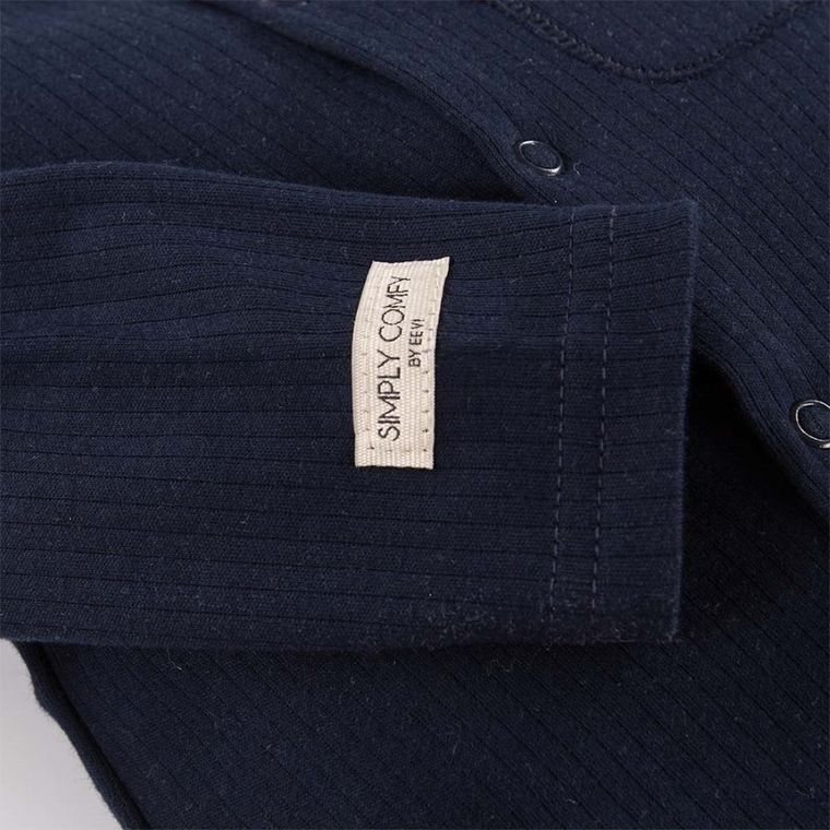 Pajac niemowlęcy, granatowy, kieszonka, Eevi