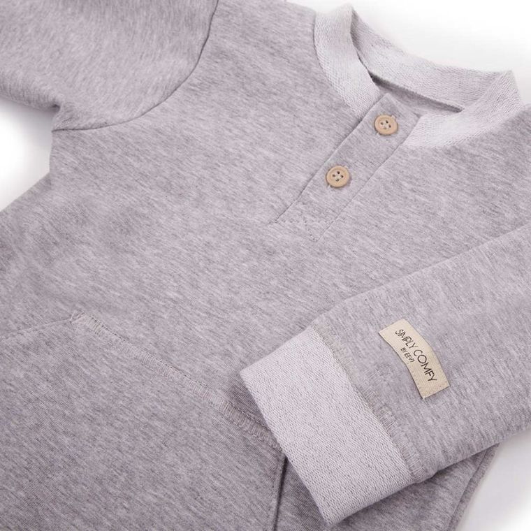 Pajac niemowlęcy, szary, kangurek, Eevi