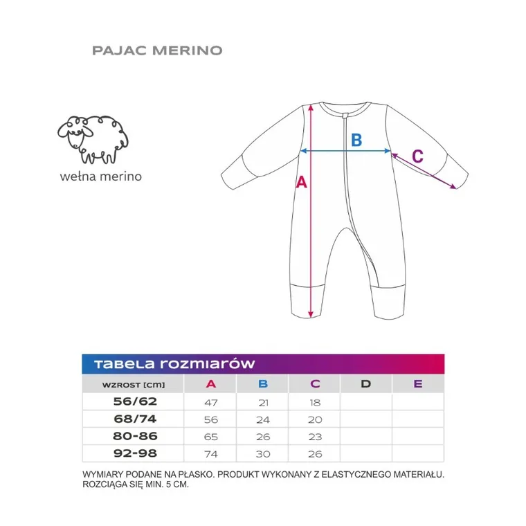 Pajac niemowlęcy, wełniany, granatowy, Eevi