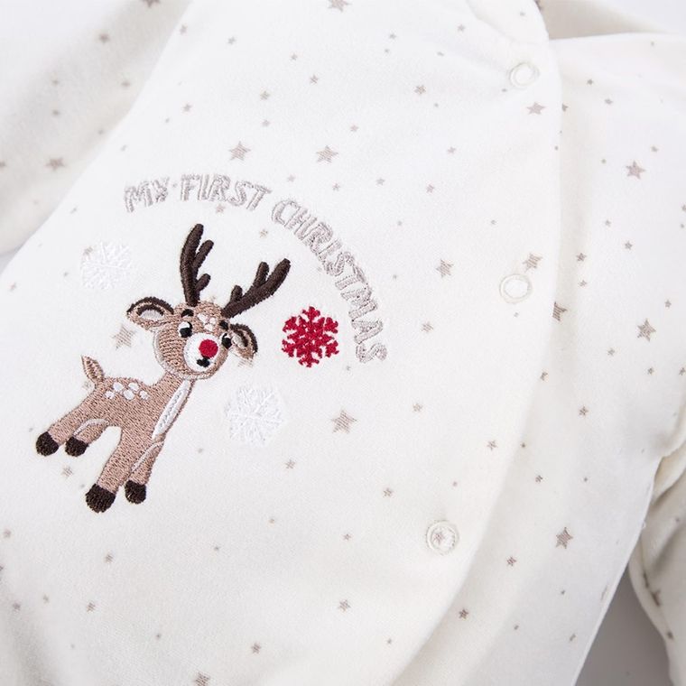 Pajac niemowlęcy, welurowy, ecru, Eevi