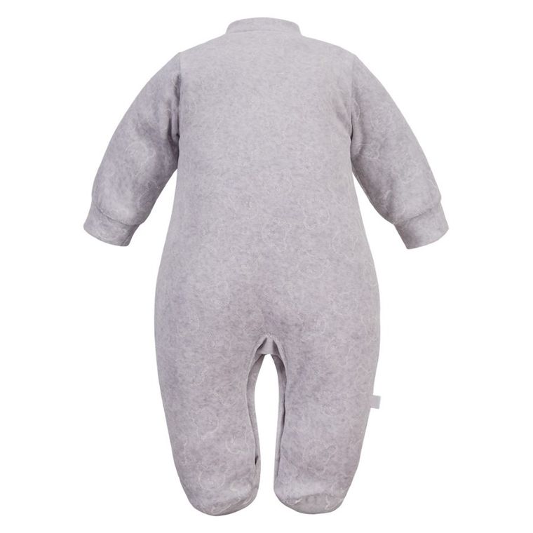 Pajac niemowlęcy, welurowy, szary, Eevi