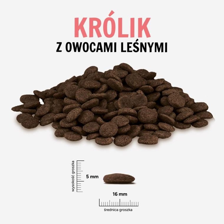 Paka Zwierzaka, królik z owocami leśnymi, chrupki L, sucha karma dla psów, 1,5 kg