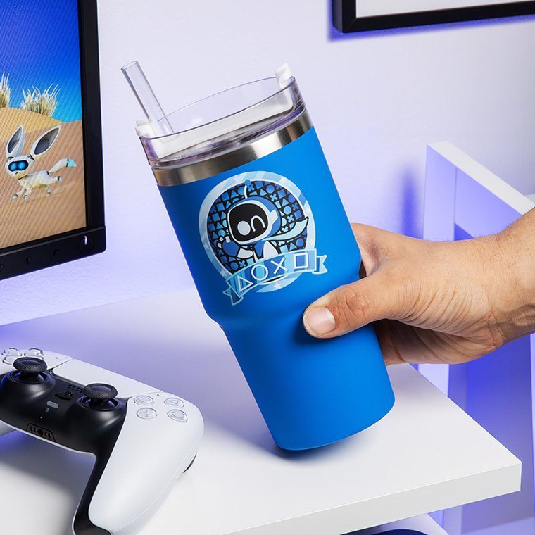 Paladone, Astro Bot, kubek termiczny ze słomką, 600 ml