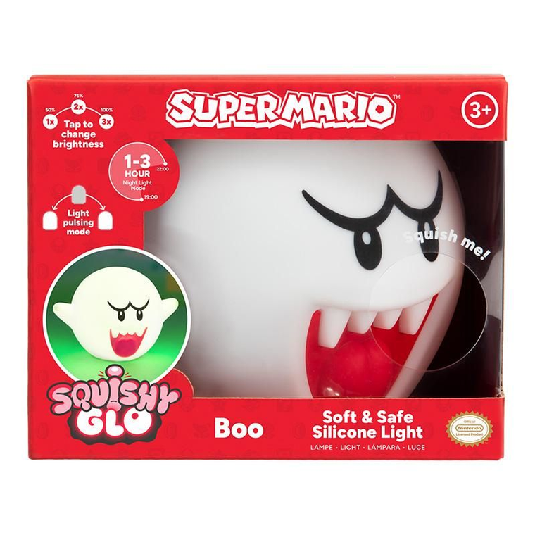 Paladone, Super Mario, Boo SquishyGlo, lampka nocna, silikonowa, 13.7 cm