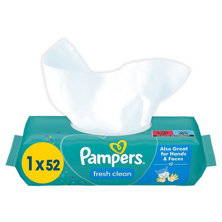 Pampers, Fresh Clean, chusteczki nawilżane, 1-52 szt.