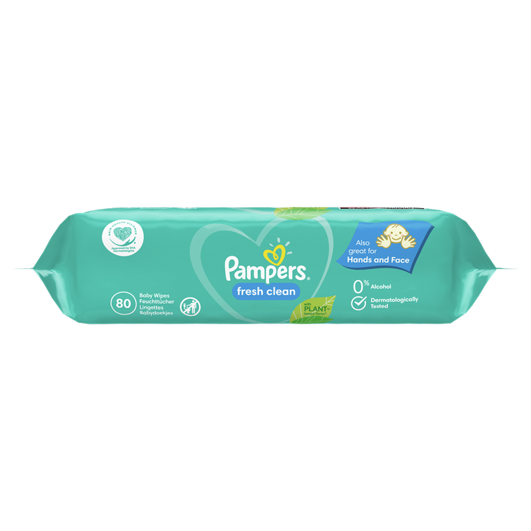 Pampers, Fresh Clean, chusteczki nawilżane, 1-80 szt.