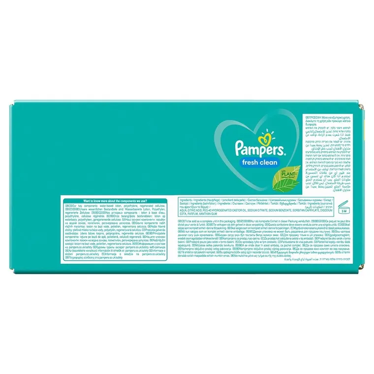 Pampers, Fresh Clean, chusteczki nawilżane dla niemowląt, 6-80 szt.