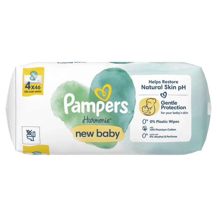 Pampers, Harmonie, 4-pack chusteczki nawilżane, 4-46 szt.