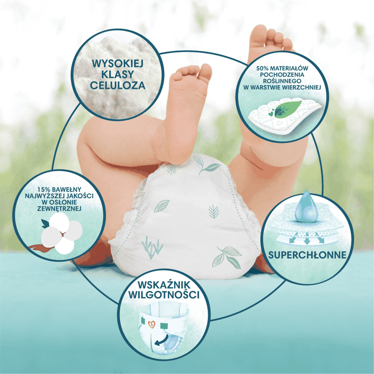 Pampers, Harmonie Baby, pieluchy jednorazowe, rozmiar 2, 4-8 kg, 204 szt.