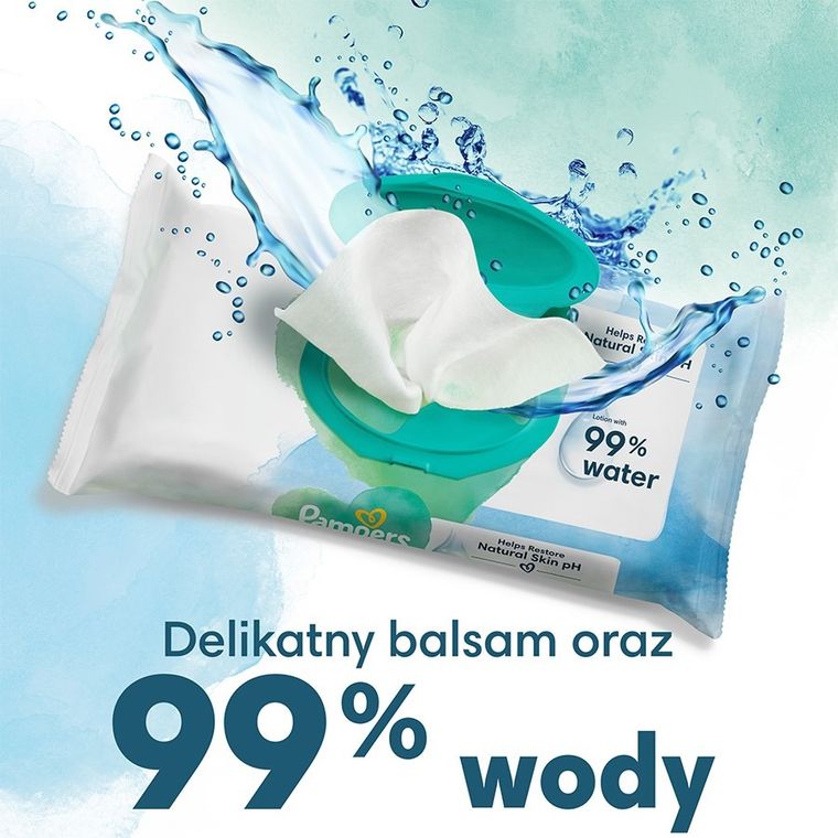 Pampers, Harmonie, Plastic-free, chusteczki nawilżane, 9-48 szt.
