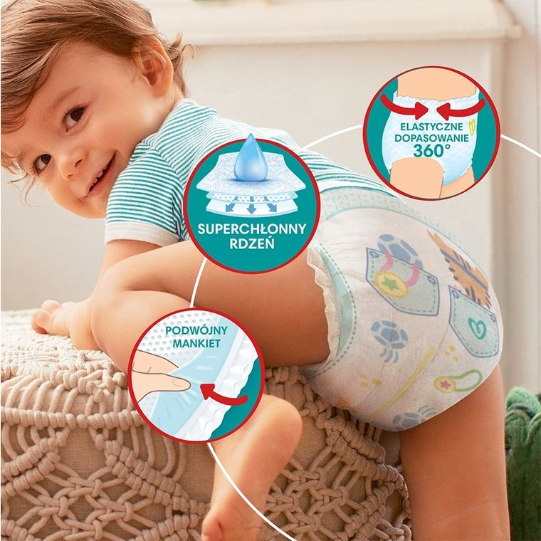 Pampers, Pants, pieluchomajtki, rozmiar 7, 17+ kg, 38 szt.