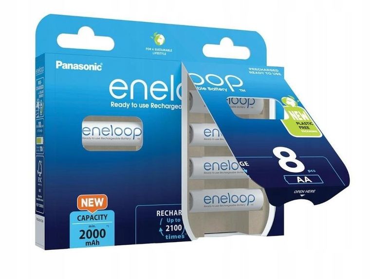 Panasonic, Eneloop, akumulatorki, AA 2000mAh, 8 szt.