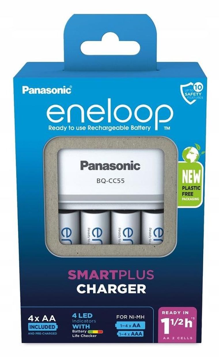 Panasonic, Eneloop, SmartPlus, ładowarka + akumulatory, 4xAA 2000mAh