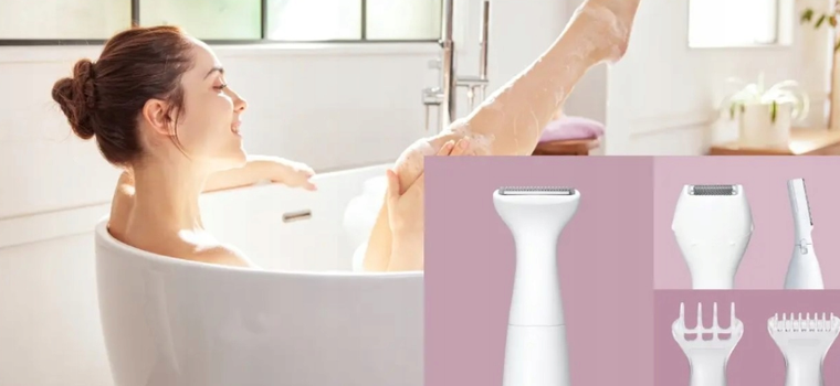 Panasonic, trymer akumulatorowy do ciała i bikini 5w1, ES-WM31-P301, biały/złoty