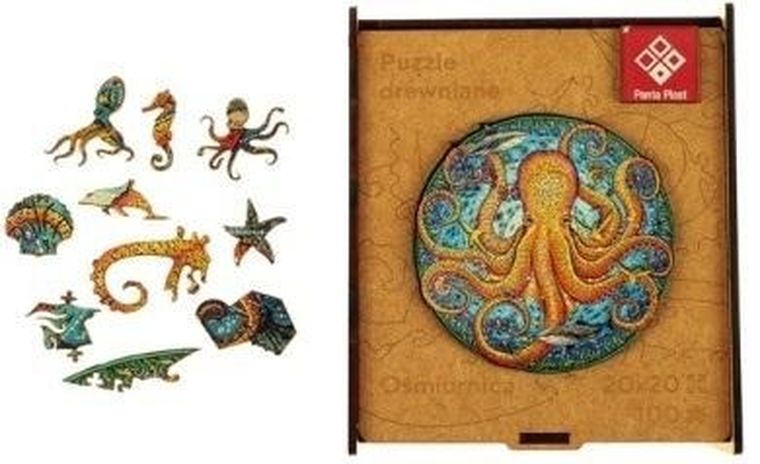 Panta Plast, Ośmiornica, puzzle drewniane A4, 90 elementów