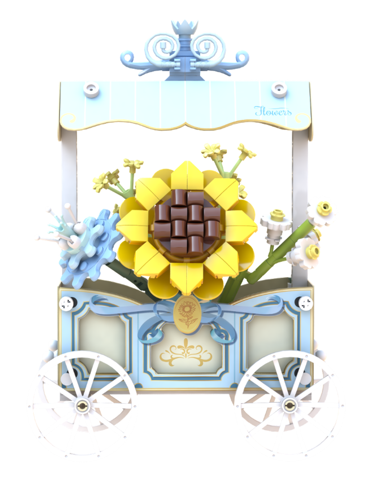 Pantasy, wózek kwiatowy ze słonecznikiem, klocki konstrukcyjne, 265 elementów