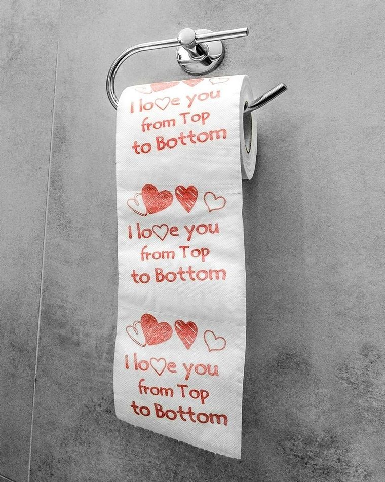 Papier toaletowy, I Love You, biały